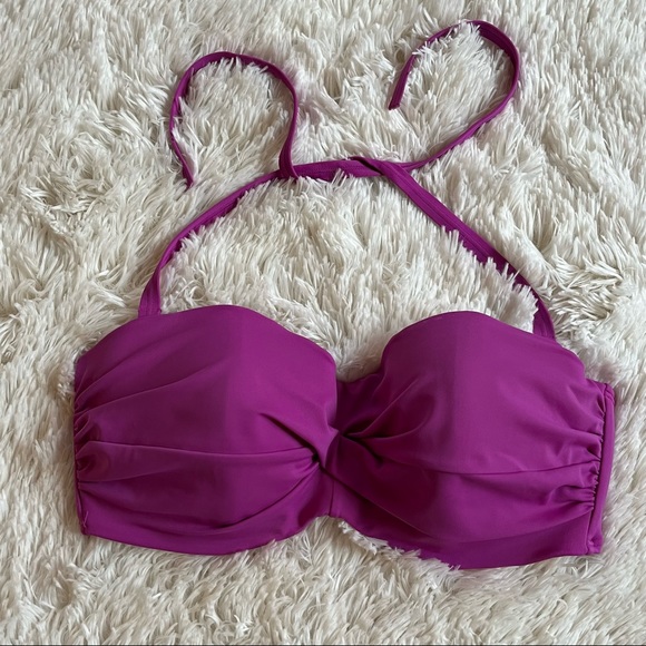 Victoria's Secret Other - Victoria Secrets 36DD Magenta Halter Top with Gold Accent Padded
